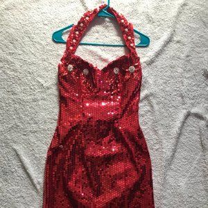 VINTAGE 80s red sequin dress.